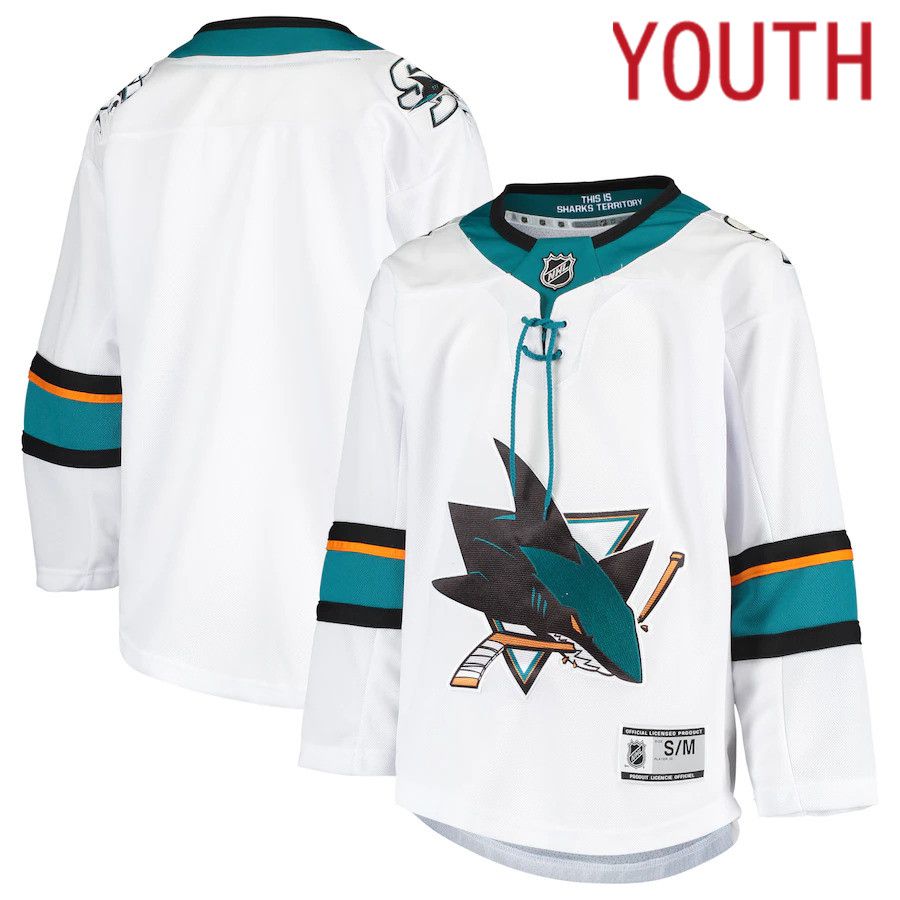 Youth San Jose Sharks White Away Premier NHL Jersey->women nhl jersey->Women Jersey